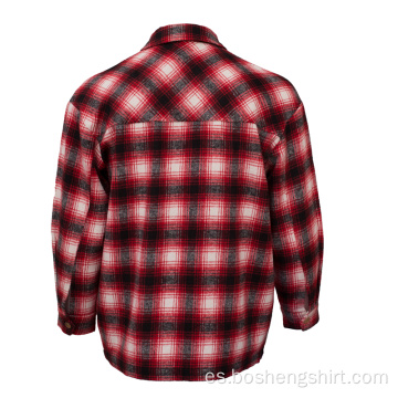 Camisa de franela gruesa de invierno a cuadros para hombre al por mayor